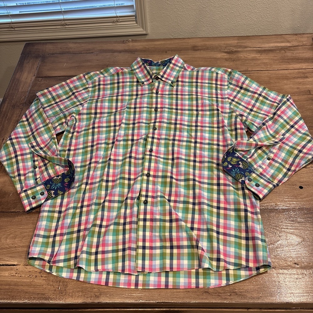 Men's Alan Flusser Long Sleeve‎ Button Down Shirt Size L